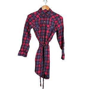 Gap western plaid belted shirt dress. Size small